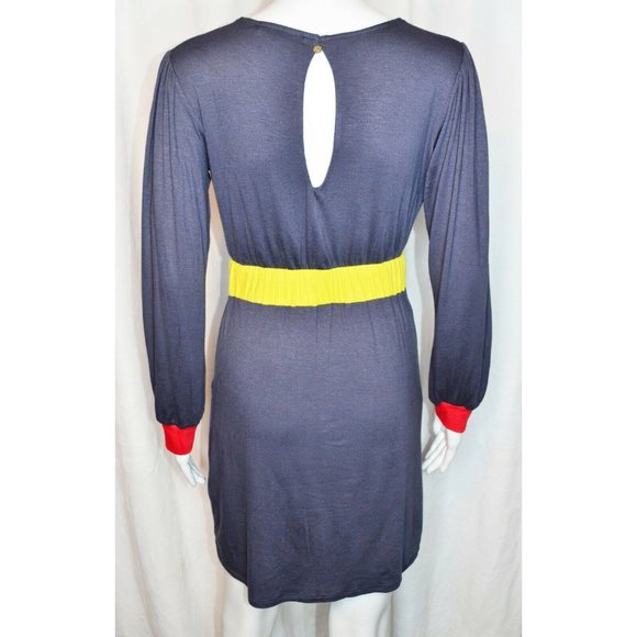 T-Bags Los Angeles Deep V-Neck Long Sleeve Keyhole Back Dress Gray Size S - Picture 4 of 7